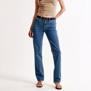 Abercrombie & Fitch The ‘90s Straight Leg Mid Rise Dark Marble Size 28 6R